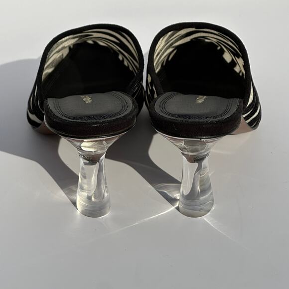 Neous Electra 65mm Mules Slides Heels Black Velvet Cream Mesh Clear Heel 36.5 - Picture 9 of 16